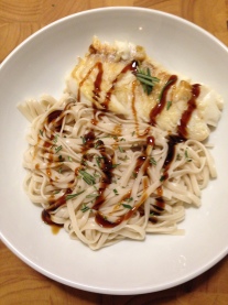 Haddock with Udon Noodles and Oyster Sauce